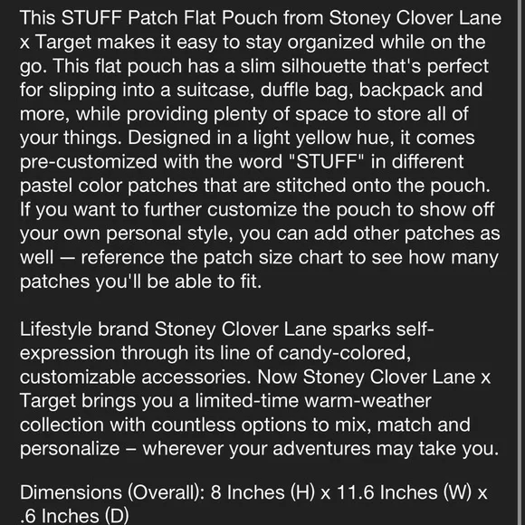 NWT Stoney Clover Lane x Target STUFF Patch Flat Pouch- Preppy - Picture 11 of 14